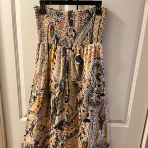 American Eagle Smocked Maxi Dress-Paisley Multi- Sz M